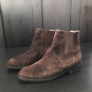 Escada Brown Suede Chelsea Ankle Boots Size 8.5 B